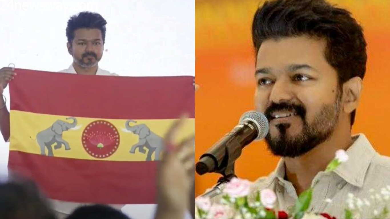 Vijay Unveils Tamizhaga Vetri Kazhagam Party Flag